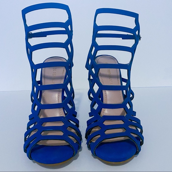 Cobalt Blue Caged Heels by Shoe Republic LA - Picture 7 of 12